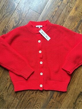 Alex Mill Red Nico Cardigan in Medium